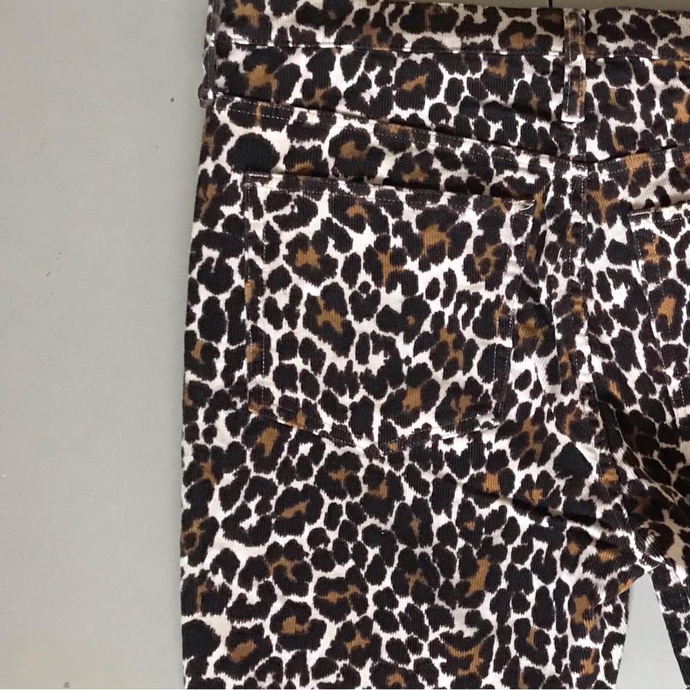 J. CREW ReImagined High Rise Animal Print Pants Stretch Corduroys Jeans - Picture 6 of 12